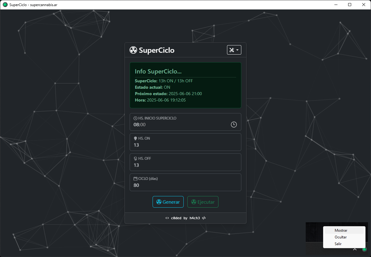 SuperCiclo by H4ch3 interface